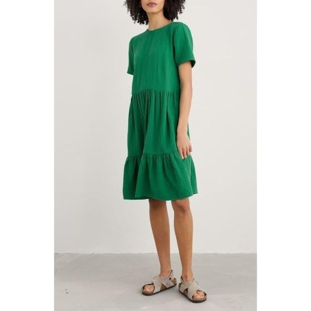 NEW Seasalt Cornwall PEBBLE COMB - Day dress - green island SIZE 8/100%AUTHENTIC